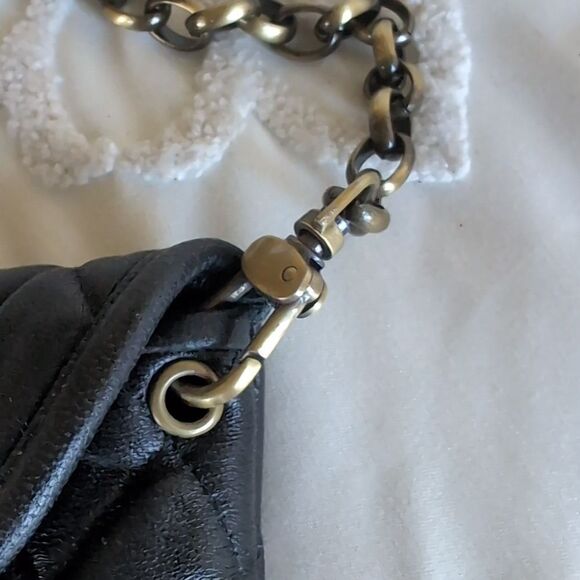 Carla Mancini Black Quilted Leather Demi Bag /Clutch🖤 - Picture 10 of 12